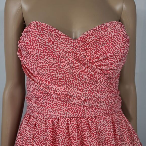 B.Darlin Pink and White Polka Dot Strapless Dress - Picture 3 of 9